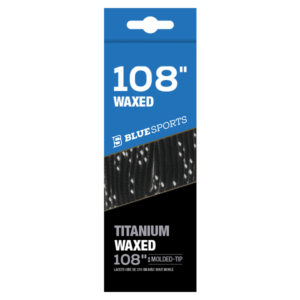 Blue Sports Laces Black Waxed 108"