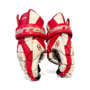Used Harrow "Hughes" Red Lacrosse Gloves 13.5"