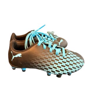 Used Puma Blue / Black Soccer Cleats Size Y9
